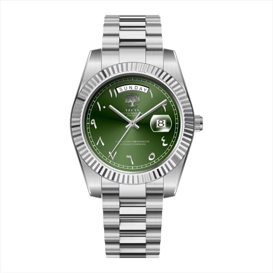 Verdant Horizon – Steel & Forest Green